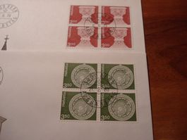 Dauermarken 1980, FDC Einzel  + 4erblocks, 4 Belege