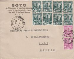 Brief TUNIS n. BASEL - schöne Frankatur
