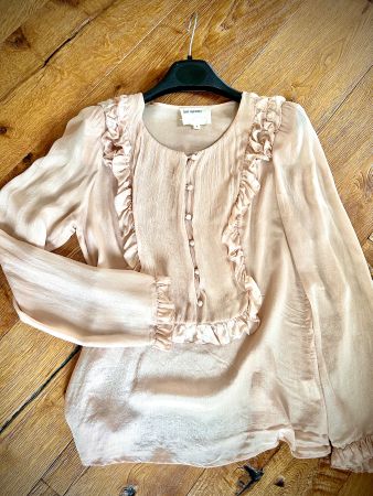 GAT RIMON Bluse , S, zartrosa, Volants, CHF 25. 100% Seide