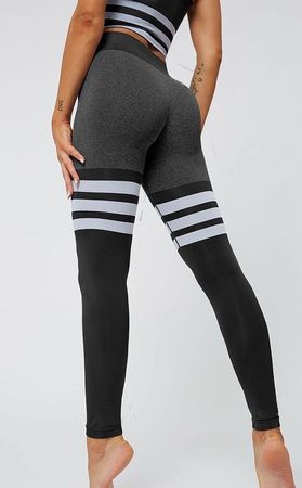 Sport Leggins Schwarz Grau