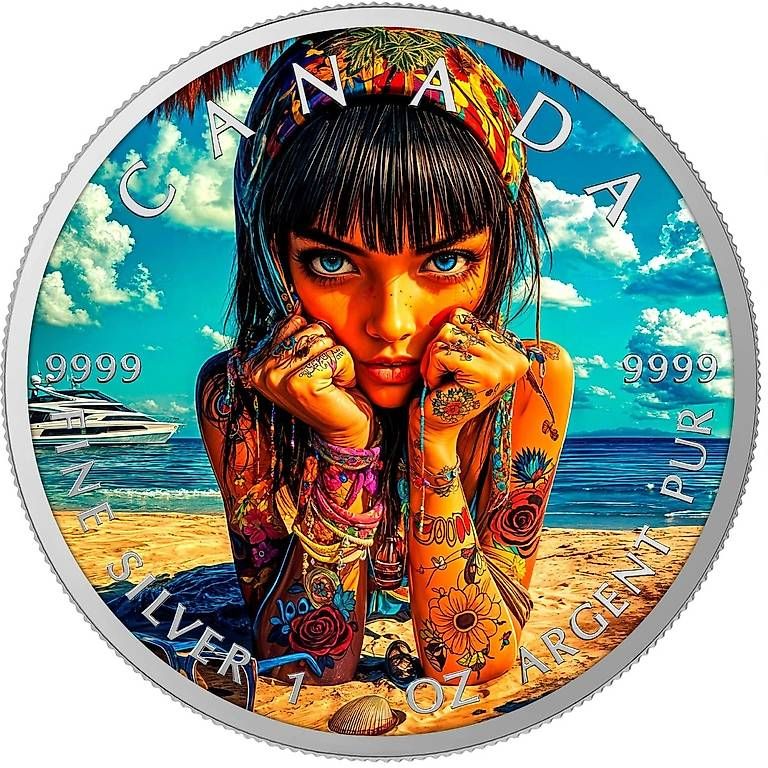 Tutti le monete: 2025 Canada Farbiger Round Tanning Tattoos 1Oz Silber COLOR – Nuovo e nell'imballaggio originale da Wetzikon ZH venduto da Nicki6