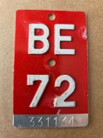 Velonummer BE 72 plaque velo