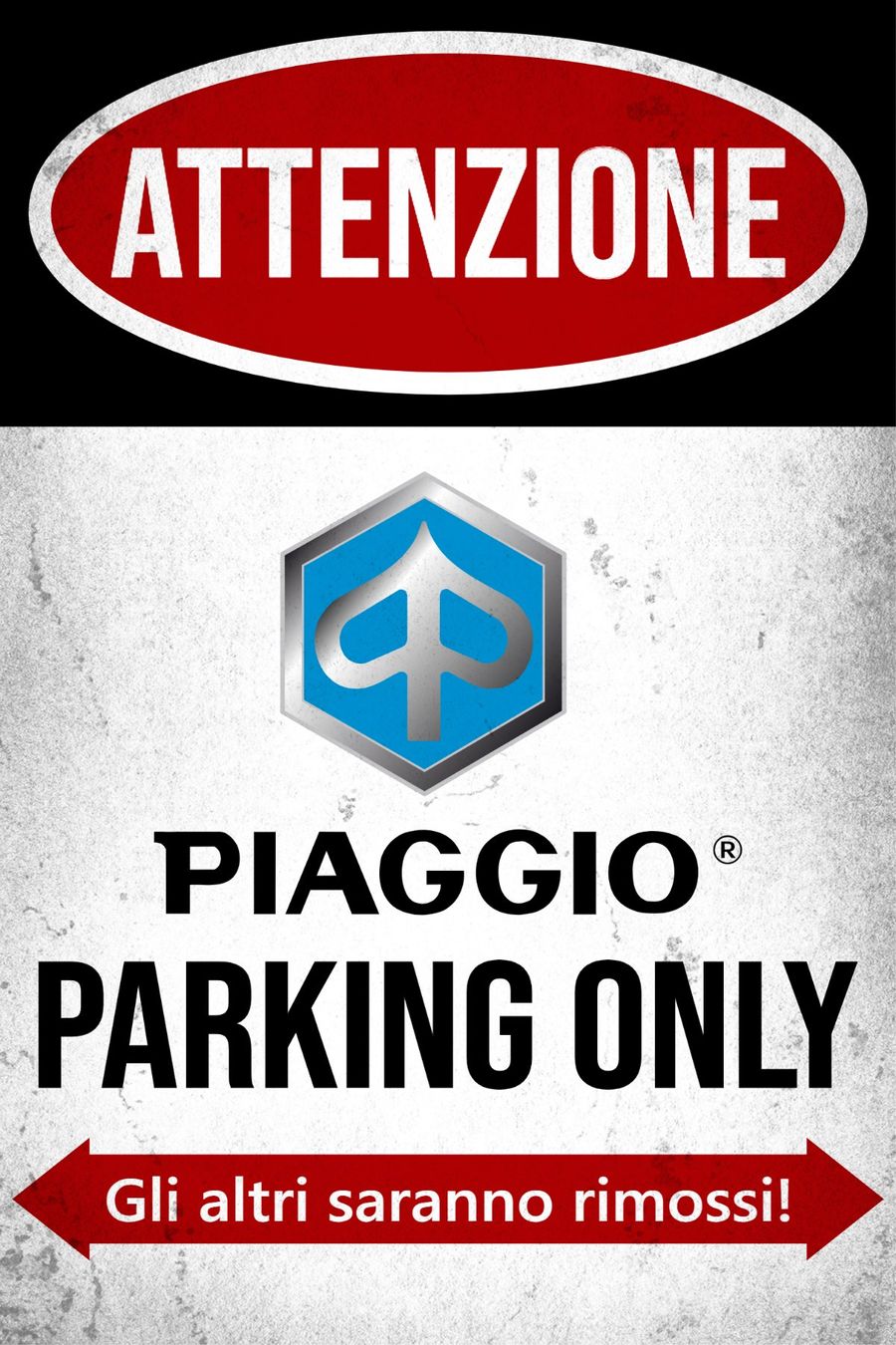 Piaggio Insegne: Blechschild Piaggio Parking Only Roller Si Mofa Italienisch – Nuovo e nell'imballaggio originale da Dättlikon venduto da easythings
