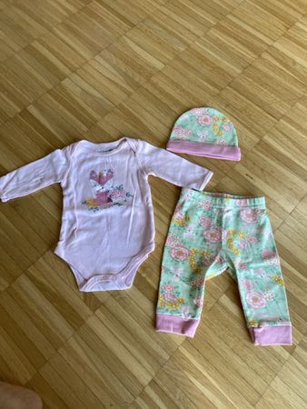 Baby Outfit Set 3-piece pink fox motif size 62