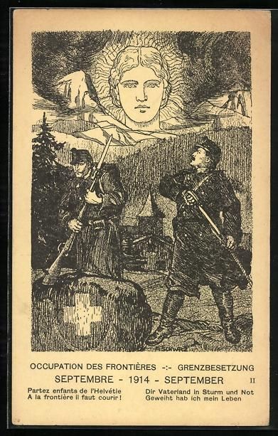 Foto, Lettere & Cartoline: Grenzbesetzung August 1914, schweizer Gr – Usato da Berlin venduto da bartko-reher