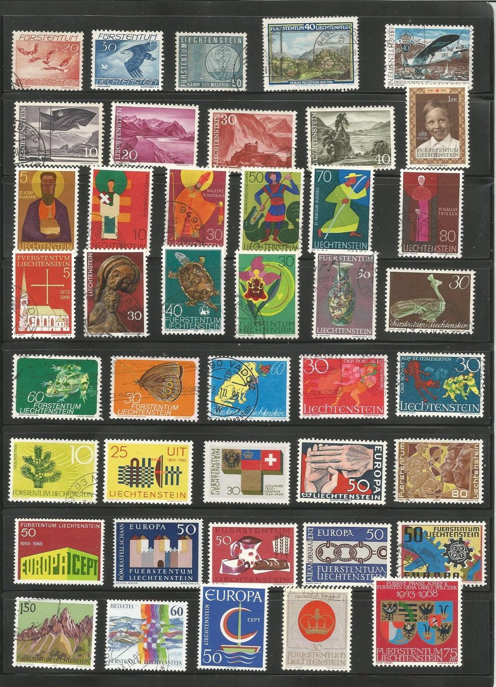 Tutti i francobolli: Lichtenstein - Lot – Usato da Hinwil venduto da Rado56