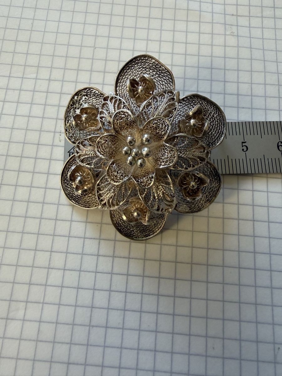 Spille & Fermagli: Filigrane Brosche, Silber, Trachten-Schmuck, Schweiz – Difettoso da Lyss venduto da nekoreh 1