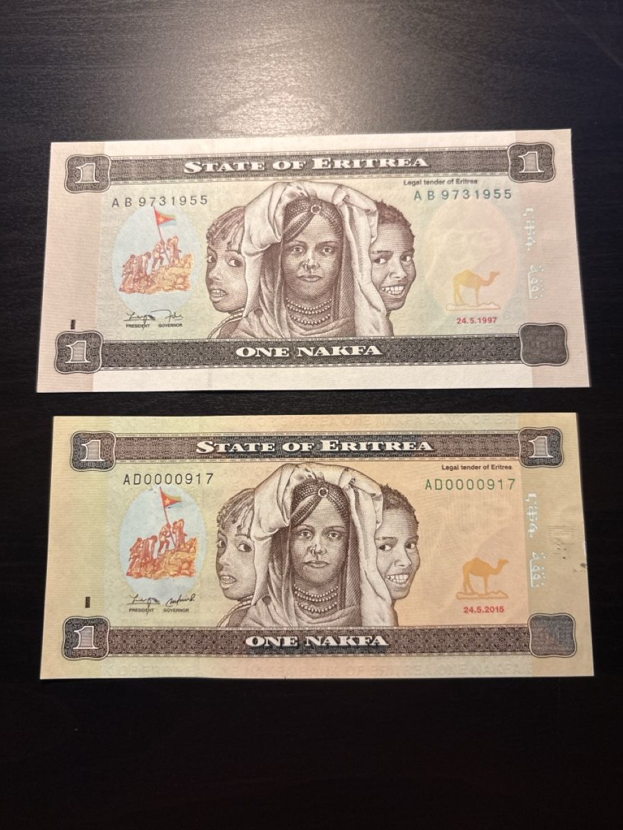 Banknoten: Billets Eritrea 2 billets NEUFS  – Neu (gemäss Beschreibung) aus Bussigny von Numk