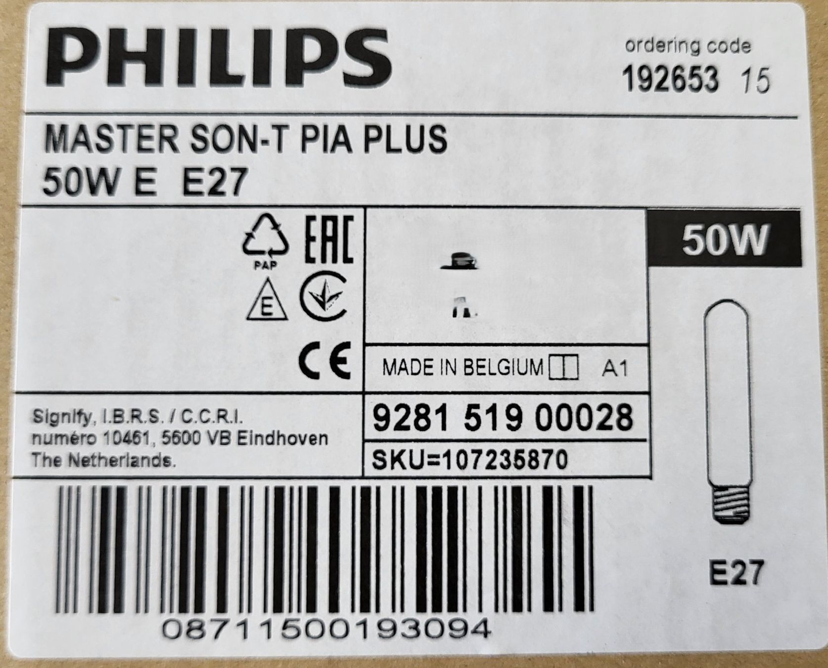 Philips Lampade: Natriumdampflampe MASTER SON-T PIA Plus 50W/220 E27 3 Stk. – Nuovo e nell'imballaggio originale da Rapperswil SG venduto da AndiRap 2