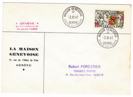 Lettre de Genève cachet S231 pour Genève le 2.XI.43