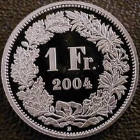 1 Franken 2004 stgl. / aus Münzsatz