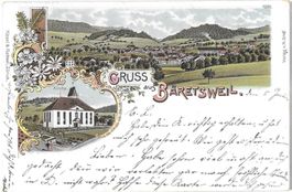 Bäretswil farbige Lithografie 2 Bilder