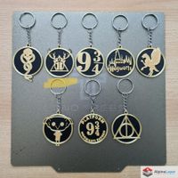 Deathly Hallows Stag Keychain Black Gold 3D Printed