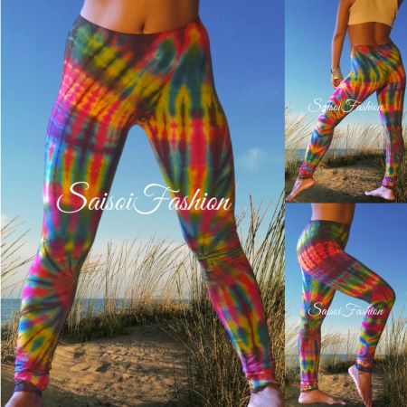 Sommer Batik Handmade Hippie  Yoga  Pilates Leggings XS-M