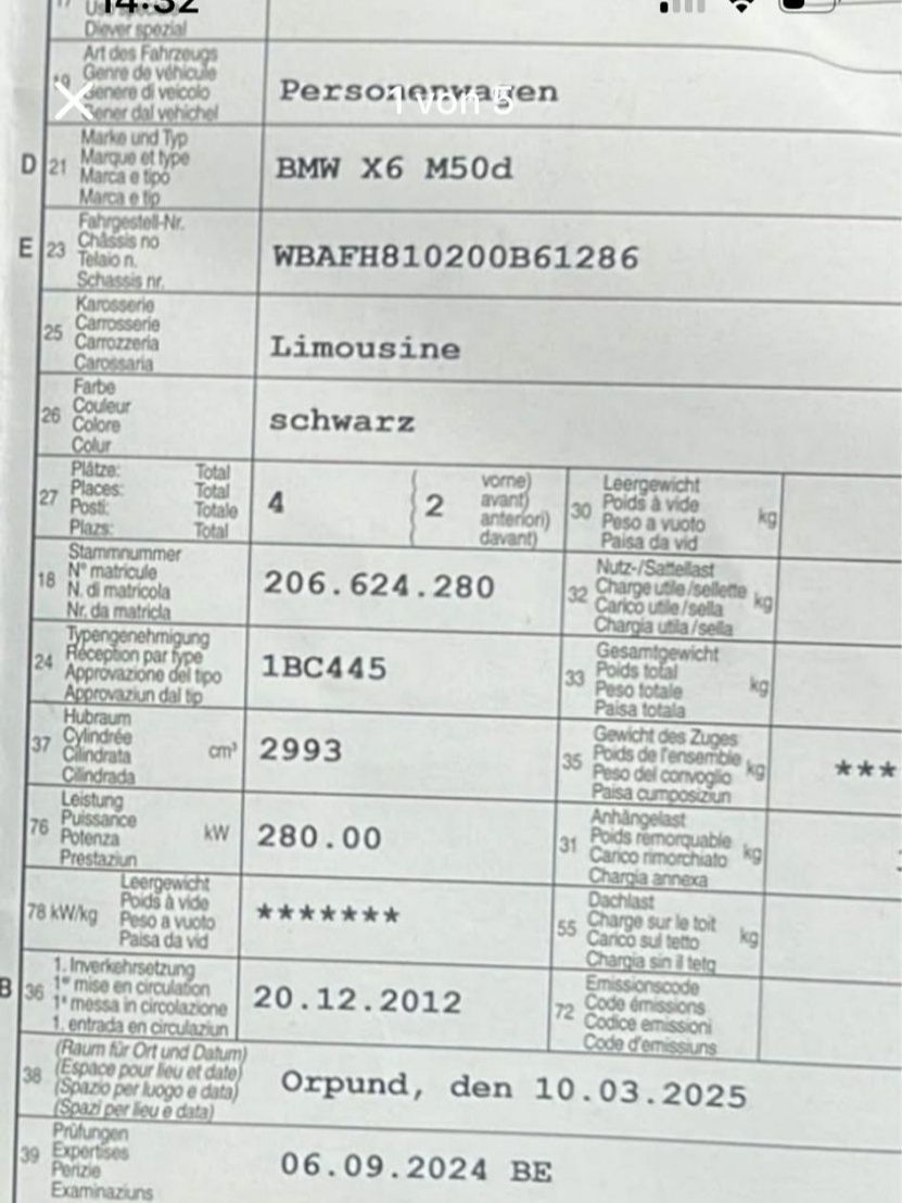 BMW Tutti pezzi di ricambio auto: BMW X6 M50d - JG 2012 ab MFK – Usato da Grenchen venduto da Zombiepolizist 9