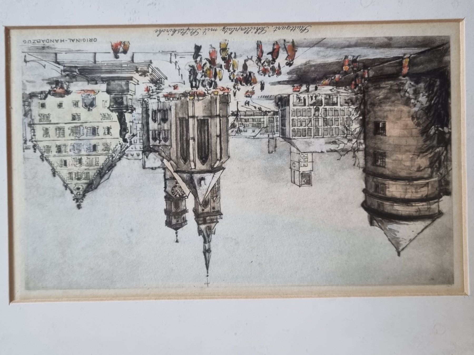 Incisioni: Stuttgart, Original Handabzug gerahmt stich – Usato da Schaffhausen venduto da Leveron13 5