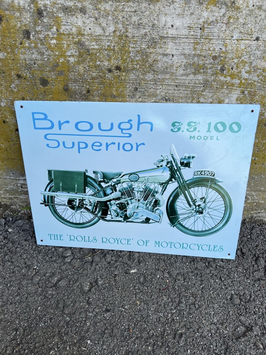 Insegne: Brough Superior SS100 Blechschild Werbeschild Motorrad – Usato da Theilingen venduto da ovi123