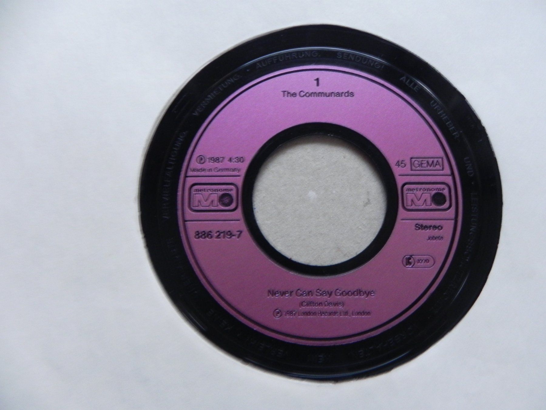 Dischi in vinile: Single 7" Brit. Pop Duo the Communards 1987 Never can say .. – Usato da Siebnen venduto da krimsie 2