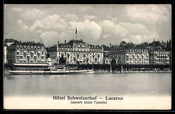 Cartoline postali: Luzern / Lucerne, Blick auf Hotel Schwei – Usato da Berlin venduto da bartko-reher