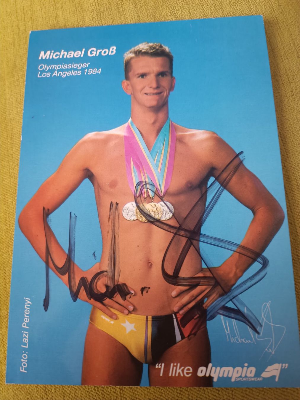 Autogramme: Michael Gross-  Olympiasieger - handsignierte Autogrammkarte – Gebraucht aus Menziken von Artographs