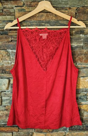 Top mit Spitze H&M Gr. L rot
