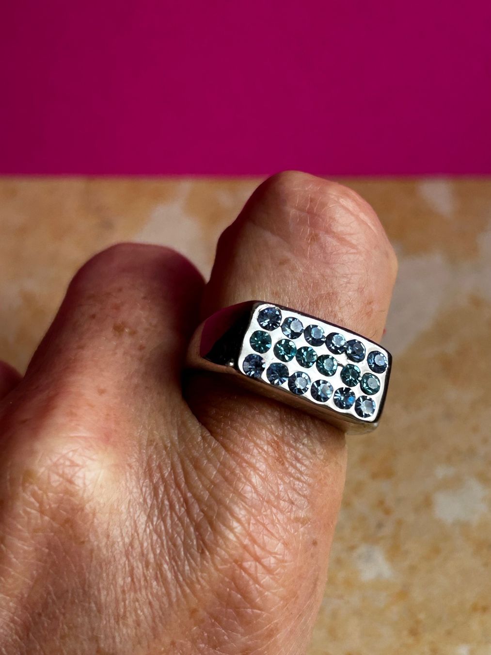 Anelli: Ring RETRO BLUE Gr. 61  Statement Ring – Usato da Dittingen venduto da Bijoubelle 2