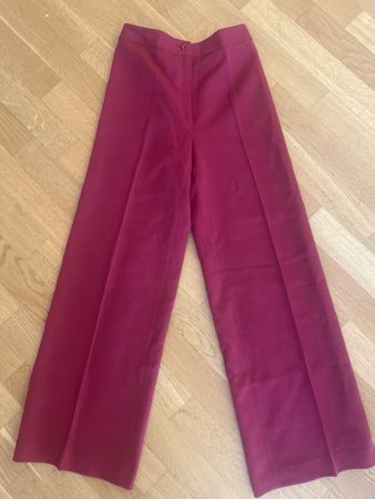 Palazzohose high waist “Les Copains” kirschrot 100% Wolle