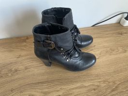 Bottines femme noires à lacets et boucle taille 38