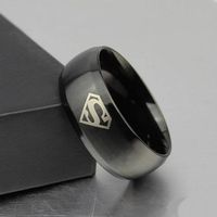 Schwarzer Superman Edelstahl  Ring, Grösse 63, 65, 67
