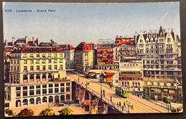 Alte Ansichtskarte Lausanne - Grand Pont, Rarität!