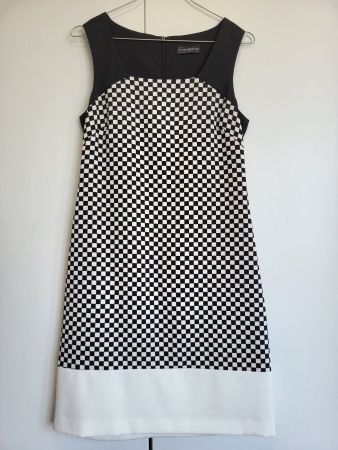 Simoncini Kleid, Gr. 42 (IT) - Ärmellos, schwarz/weiss