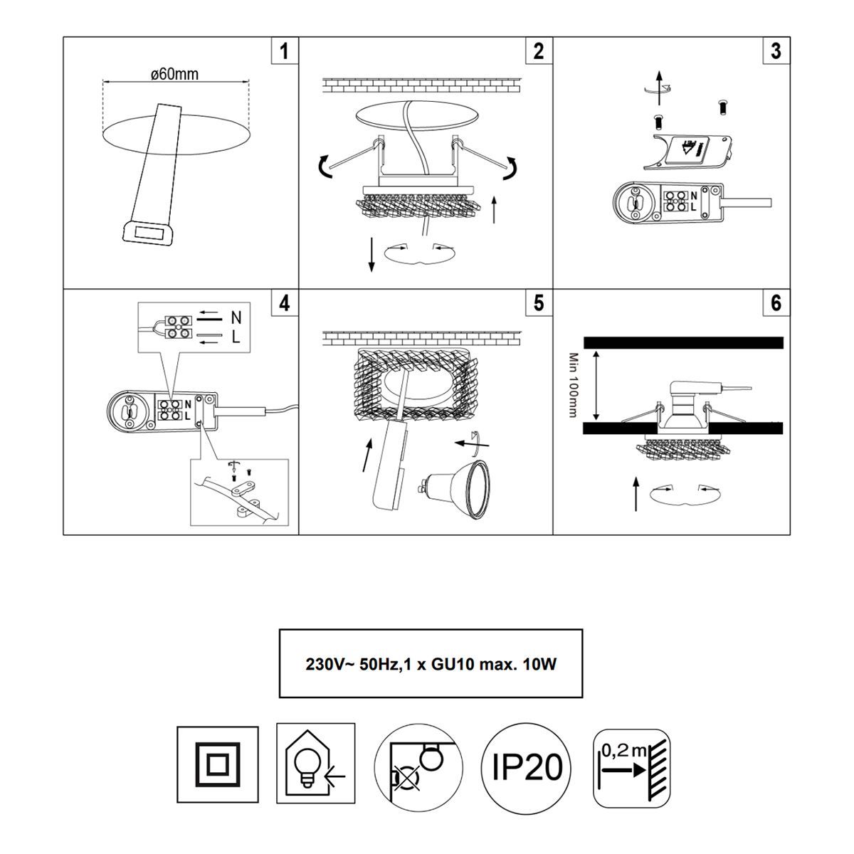 Lampade: Einbauleuchte, 10 cm x 10 cm, 3er SET – Nuovo (secondo la descrizione) da Kreuzlingen venduto da Smart-Light 2