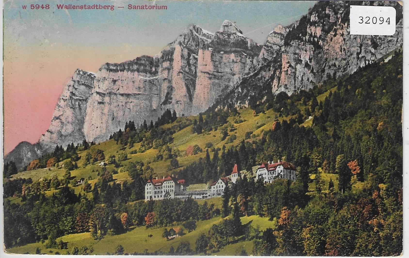 Cartoline postali: Wallenstadtberg - Sanatorium - Litho – Usato da Ettingen venduto da Kartenplanet