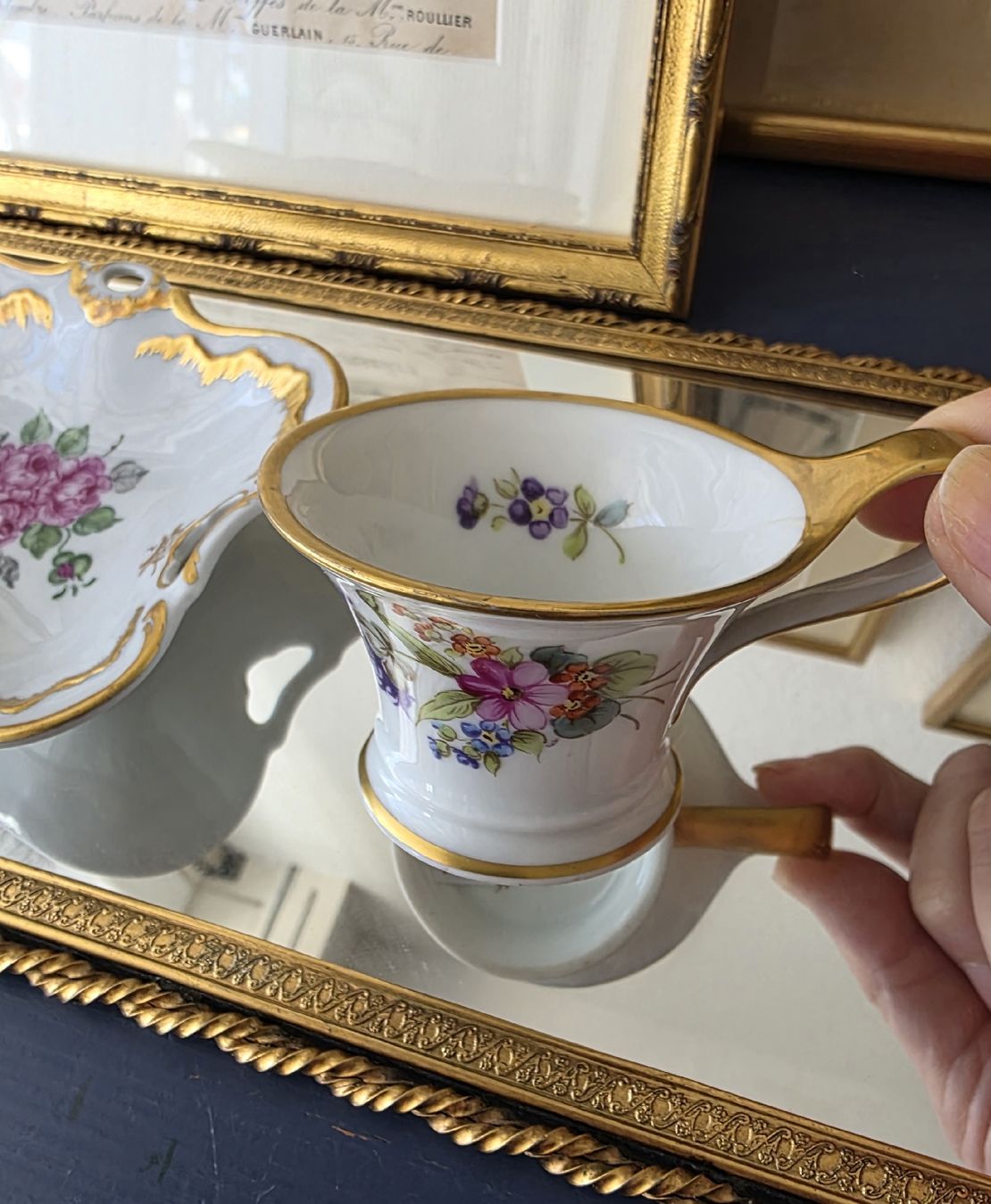 Rosenthal Tazze: Set Rosenthal Mokkatasse und Schälchen, handbemalt – Usato da Aegerten venduto da Jos_zem 1