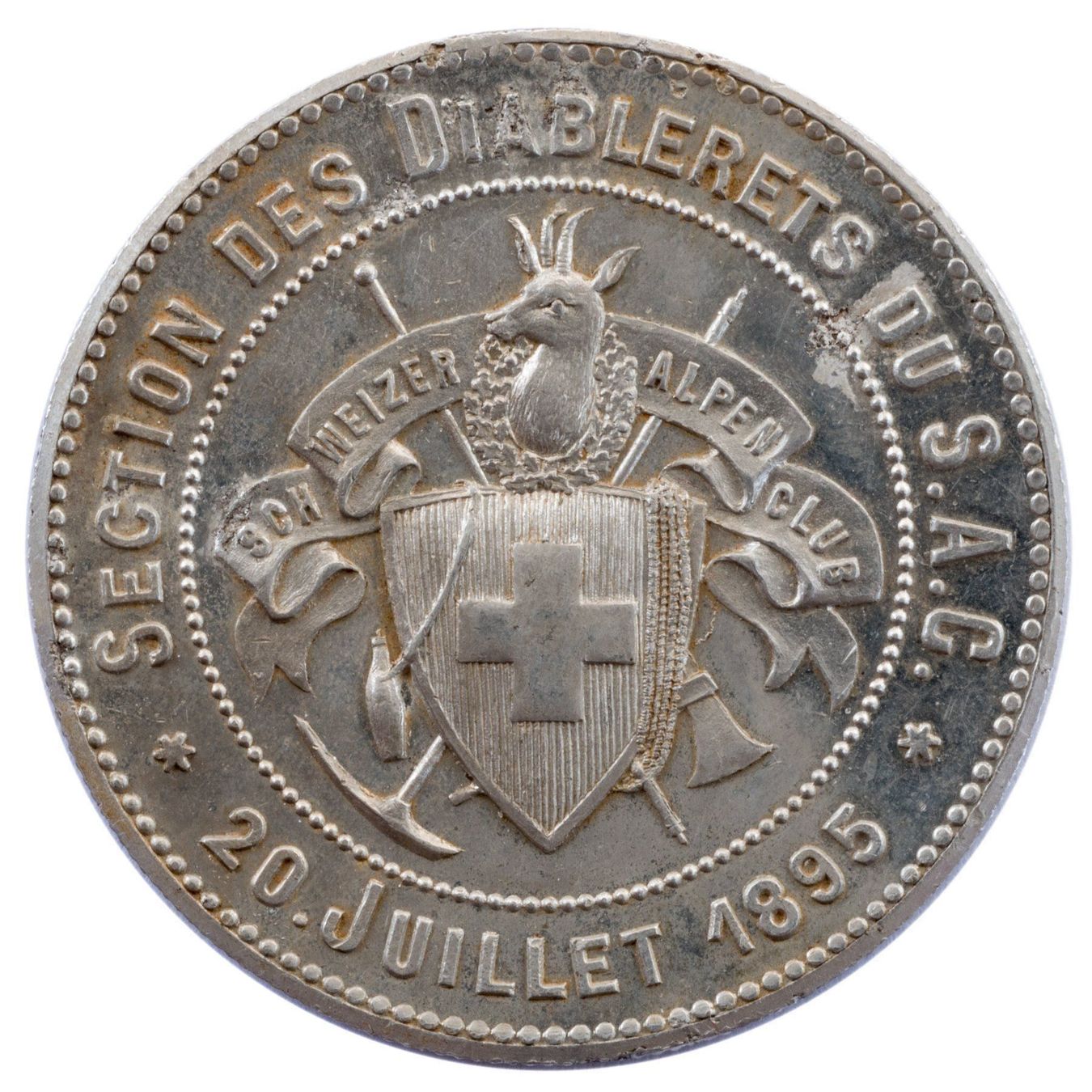 Medaillen: 1895 - Schweizer Alpen Club - S.A.C. – Gebraucht aus Rotkreuz von Swiss-Coins 1