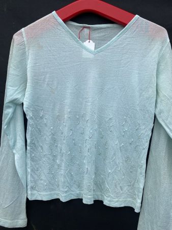 Langarmshirt, no name, mintgrün, Gr.S