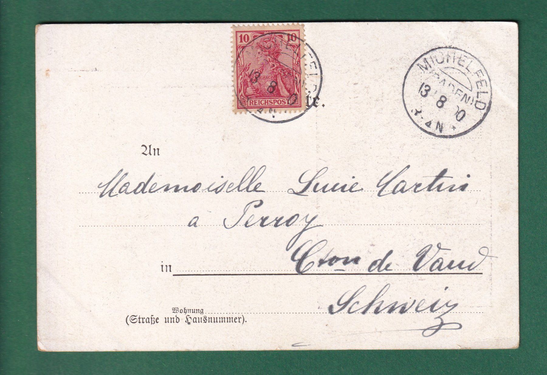 Ansichtskarten: Gruss aus MICHELFELD - 1900 – Gebraucht aus Pully von nicecards-shop 1