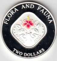 Bahamas -- 2 Dollars Flora und Fauna 1995 - 31,1 Gramm