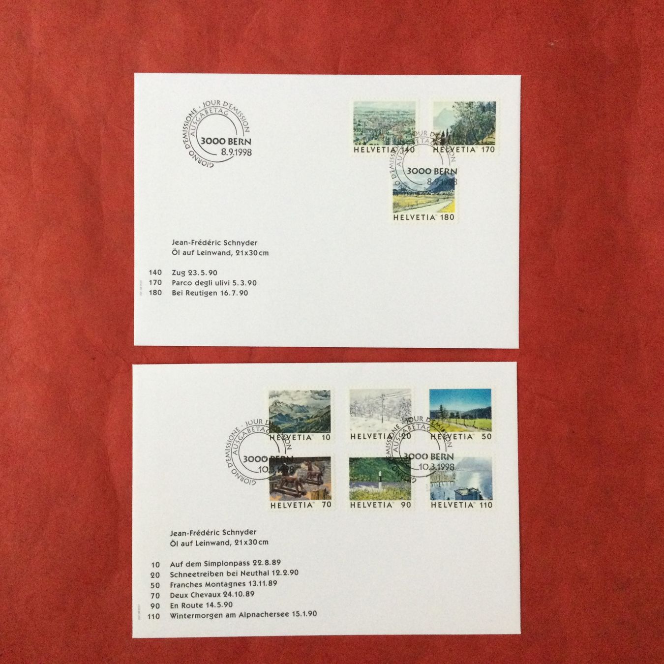 Tutti i francobolli: FDC 1998 Bilder der Schweiz Nr 943 951 – Usato da S. Pietro venduto da bro_jjl9