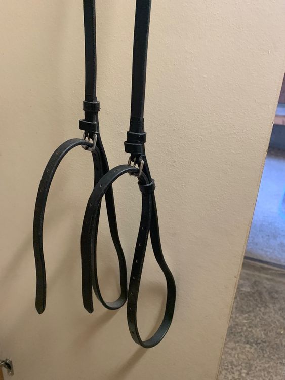 Euroriding Dreieckszügel EC Lucy - Leder Hilfszügel Schwarz Für Pferde