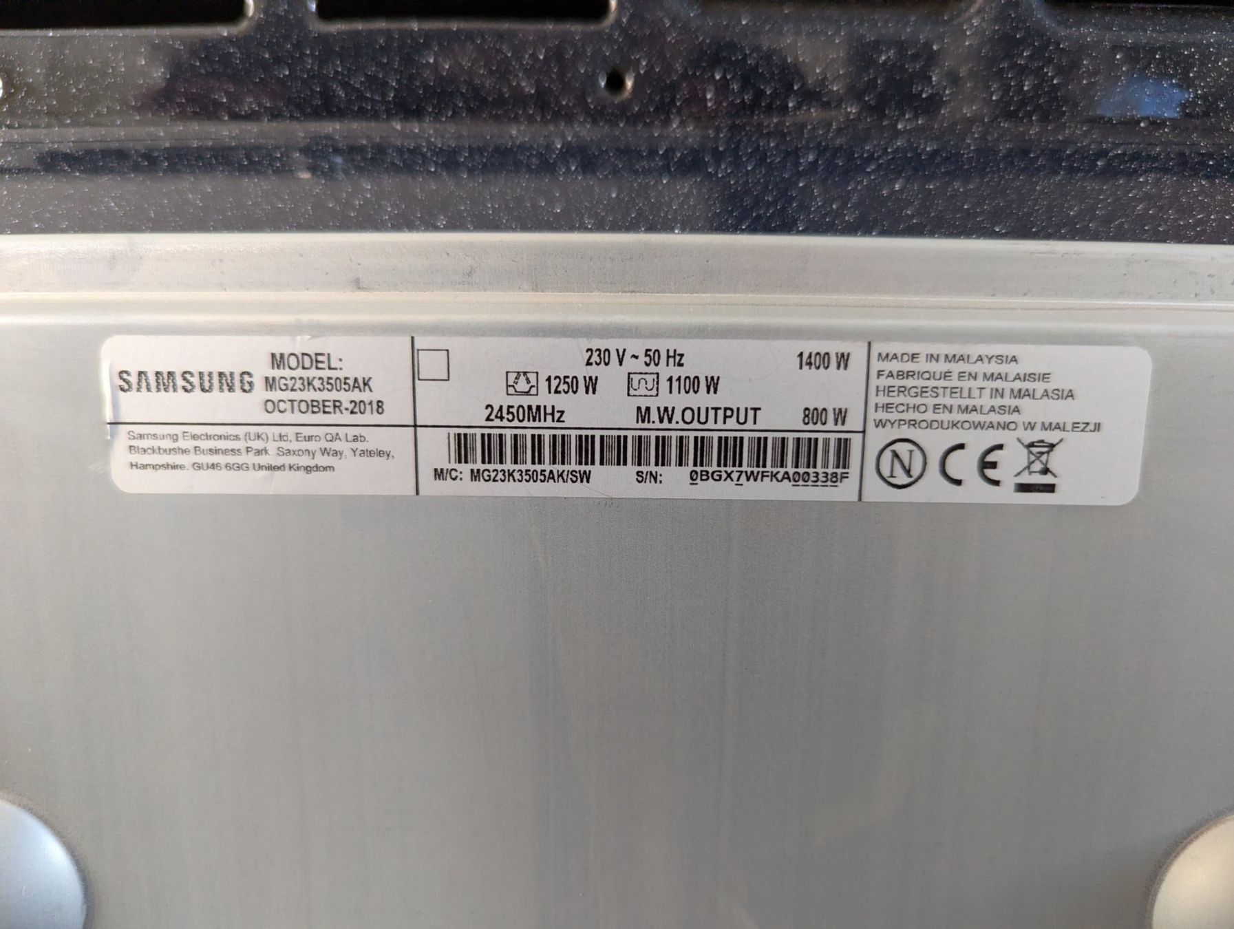 Appareils de cuisine: Samsung Mikrowelle mit Grillfunktion Schwarz – D'occasion à Othmarsingen par Pascal.Ha 4