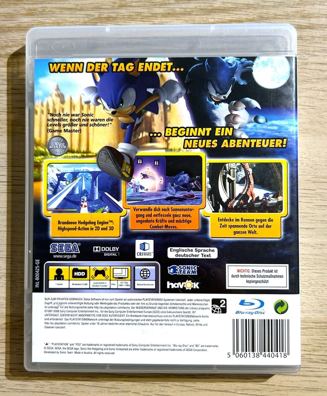 Sony Giochi: Sonic Unleashed PS3 – Usato da St. Gallen venduto da Alpine.Arcade 1