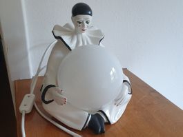 Künstlerlampe Clown mit Kugel Keramik Vintage guter Zustand