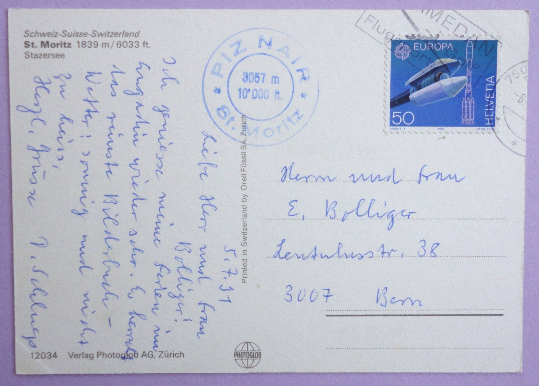 Cartes postales: Statzersee bei St. Moritz – D'occasion à Fétigny par Billy2miny 1