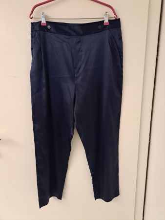 Lilysilk bequeme Zigarettenhose aus Seide Gr.14 (=42) blau