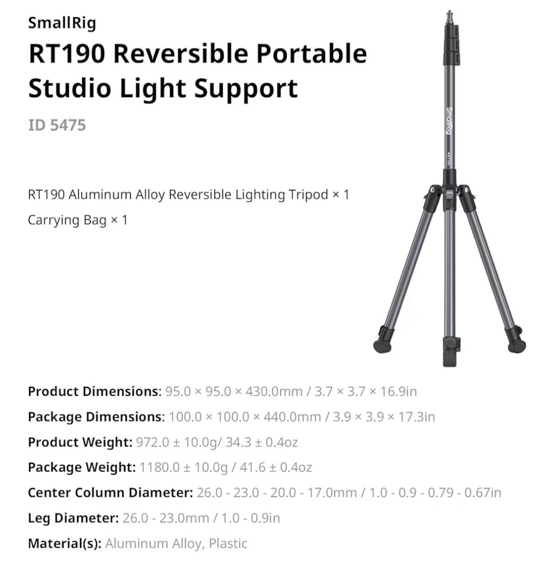 Smallrig Treppiedi & Teste: Stativ, Videostativ, Beleuchtungsstativ: Smallrig – Nuovo (secondo la descrizione) da Basel venduto da Bafidu 9