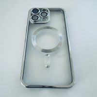 Schutzhülle Cover Silber mit Kamera Schutz für iPhone 15 Pro
