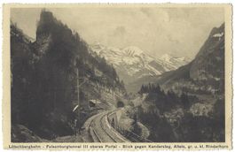 Lötschbergbahn - Felsentunnel III ob. Portal - Blick g. Kand