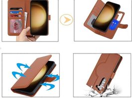 Handy Hülle Etui Leder Braun für Samsung S 23 - Neu