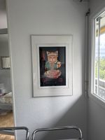 Niedliches Katzenbild: Ramen Katze mit Stäbchen - Deko-Objek